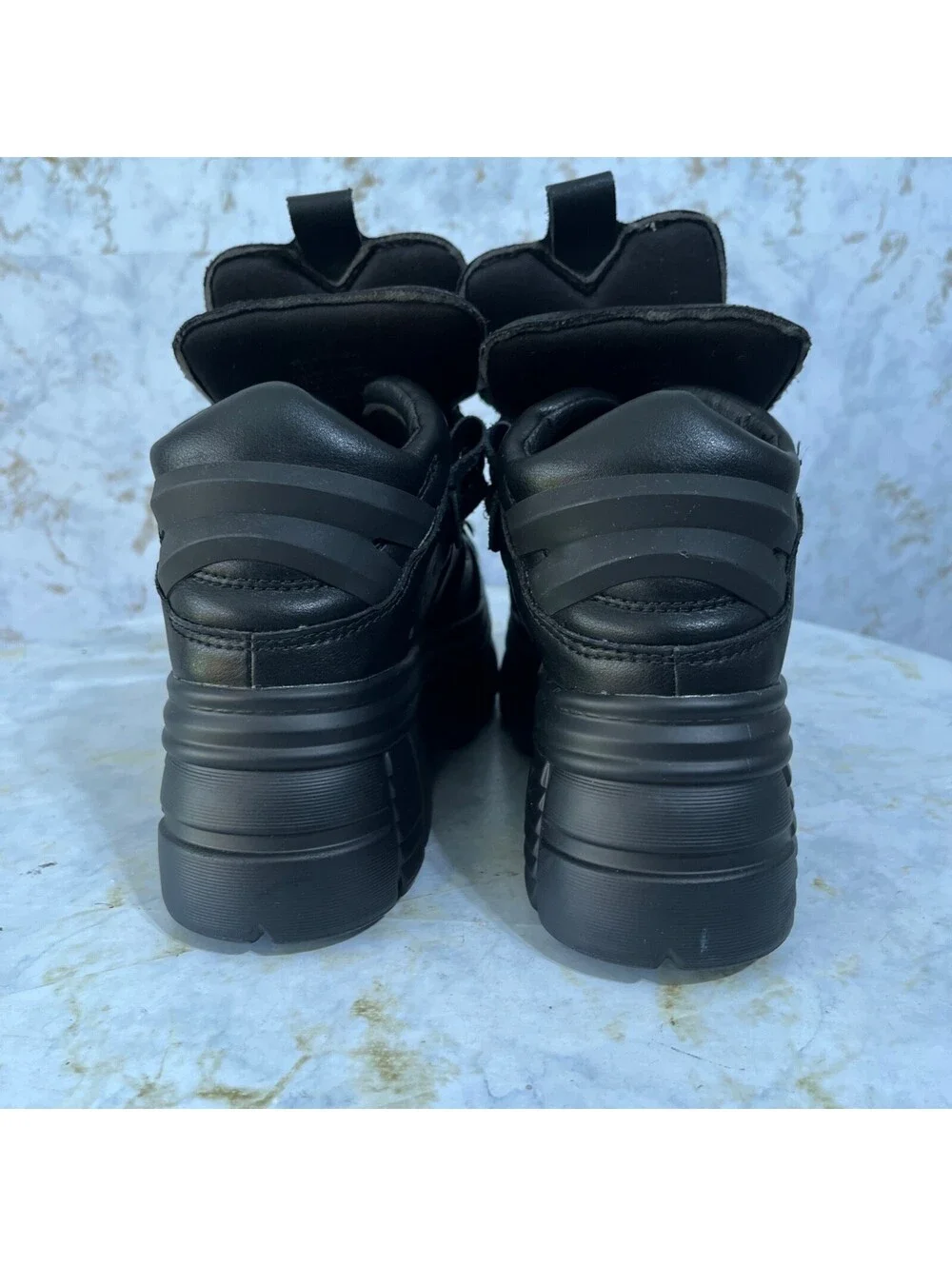 Steve Madden Women's Size 7.5M Shoes Black Chunky Goth Punk Platform Sneakers